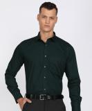 PARK AVENUE Men Solid Formal Dark Green Shirt