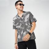 PEOPLE Men Printed Casual Black Shirt