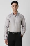 VAN HEUSEN Men Self Design Formal Grey Shirt