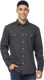 Celio Men Solid Casual Grey Shirt