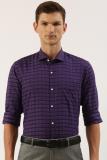 PETER ENGLAND Men Checkered Formal Purple Shirt