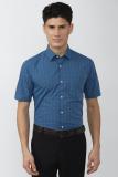 PETER ENGLAND Men Checkered Formal Blue Shirt