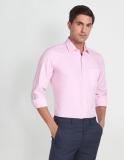 ARROW Men Self Design Formal Pink Shirt