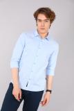 BEING HUMAN Men Solid Casual Blue Shirt