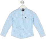 INDIAN TERRAIN Boys Striped Casual Blue, White Shirt