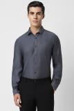 VAN HEUSEN Men Self Design Formal Grey Shirt