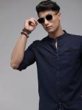 Roadster Men Solid Casual Blue Shirt