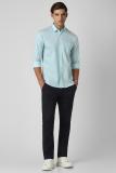 PETER ENGLAND Men Solid Casual Blue Shirt