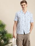 Mast & Harbour Men Printed Casual Blue Shirt