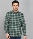 Blackberrys Men Checkered Casual White, Dark Green Shirt