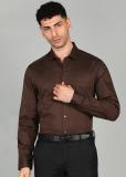 ARROW Men Solid Formal Brown Shirt