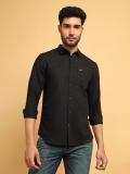 Wrangler Men Solid Casual Black Shirt