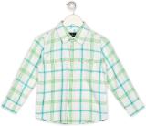 Pepe Jeans Boys Checkered Casual Green, White Shirt