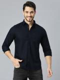 KILLER Men Solid Casual Dark Blue Shirt