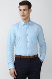 PETER ENGLAND Men Self Design Formal Blue Shirt