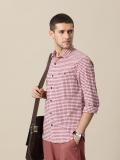 Mr Bowerbird Men Checkered Casual Red Shirt