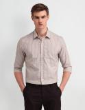 ARROW Men Striped Formal Brown Shirt