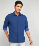 WROGN Men Solid Casual Blue Shirt