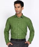 PETER ENGLAND Men Checkered Formal Dark Green Shirt