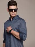 French Connection Men Self Design Casual Blue Shirt