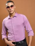 HIGHLANDER Men Solid Casual Purple Shirt