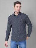 Canary London Men Printed Casual Dark Blue, White Shirt