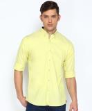 PETER ENGLAND Men Solid Casual Yellow Shirt