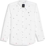 Allen Solly Boys Checkered Casual White Shirt