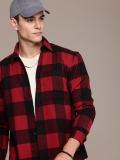 Roadster Men Checkered Casual Red, Black Shirt