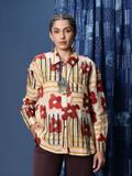 Taavi Women Printed Casual Beige Shirt