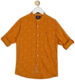 INDIAN TERRAIN Boys Printed Casual Yellow Shirt