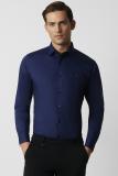 VAN HEUSEN Men Solid Formal Blue Shirt