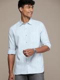 WROGN Men Striped Casual Blue Shirt