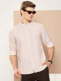 encore by INVICTUS Men Printed Casual Beige Shirt