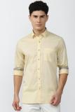 PETER ENGLAND Men Solid Casual Yellow Shirt