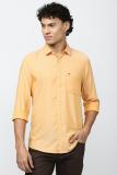 PETER ENGLAND Men Solid Casual Yellow Shirt