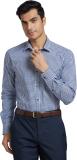 PARK AVENUE Men Checkered Formal Blue Shirt