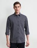 ARROW Men Striped Casual Blue Shirt