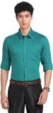 TURTLE Men Solid Formal Green Shirt