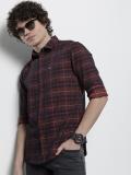 The Indian Garage Co. Men Checkered Casual Red Shirt