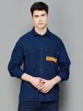 BOSSINI Men Solid Casual Dark Blue Shirt