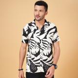 PEOPLE Men Printed Casual Black, White Shirt