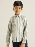 INDIAN TERRAIN Boys Striped Casual Black Shirt