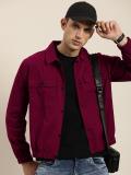 Moda Rapido Men Solid Casual Maroon Shirt