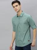 Roadster Men Solid Casual Green Shirt