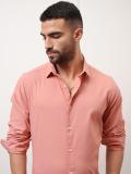 LOCOMOTIVE Men Solid Casual Pink Shirt