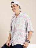 HERE&NOW Men Printed Casual Green Shirt