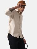 WROGN Men Solid Casual Beige Shirt