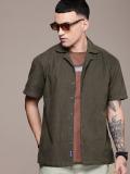 Roadster Men Solid Casual Green Shirt