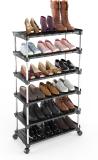 TNT The Next Trend Super Smart Stackable and Durable Shoe Rack (Black) (6 Shelves) Metal, Plastic Shoe Rack (Black, 6 Shelves, DIY(Do-It-Yourself))